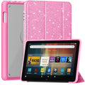 8-Inch Tablet TPU Trifold Case - Glitter Pink Slim Cover