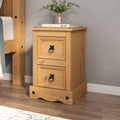 Jolof Store Corona Bedside Table | 2 Drawer Solid Waxed Pine Wood