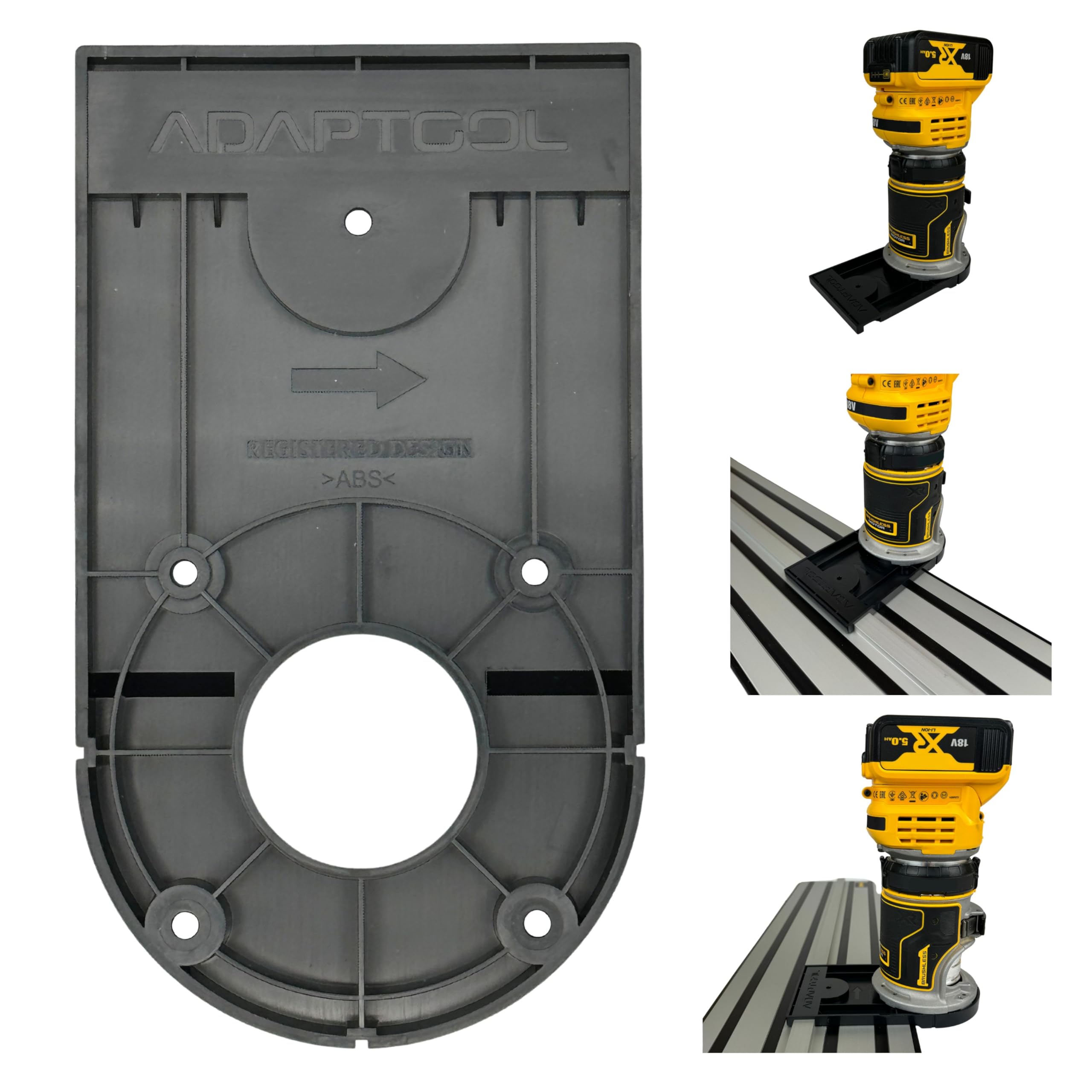 Jolof Store Router Guide Rail Adaptor for Dewalt Trimmer DCW600N