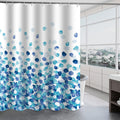 TRUSTLIFE Waterproof Polyester Shower Curtain – Weighted Hem, Blue, 180x200cm