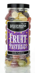 Berrymans Fruit Pastilles Retro Jelly Sweets Gift Jar - 190g Traditional