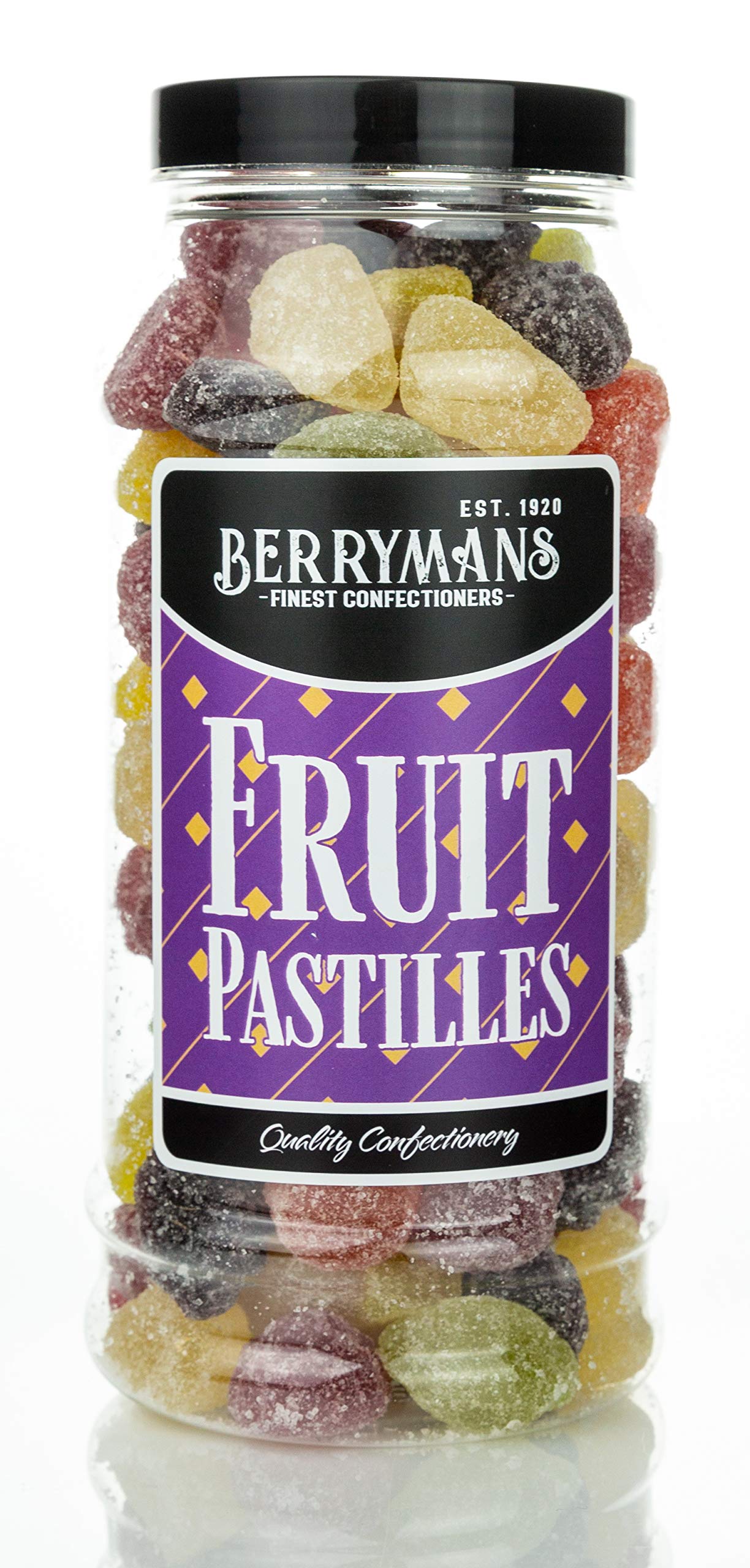 Berrymans Fruit Pastilles Retro Jelly Sweets Gift Jar - 190g Traditional