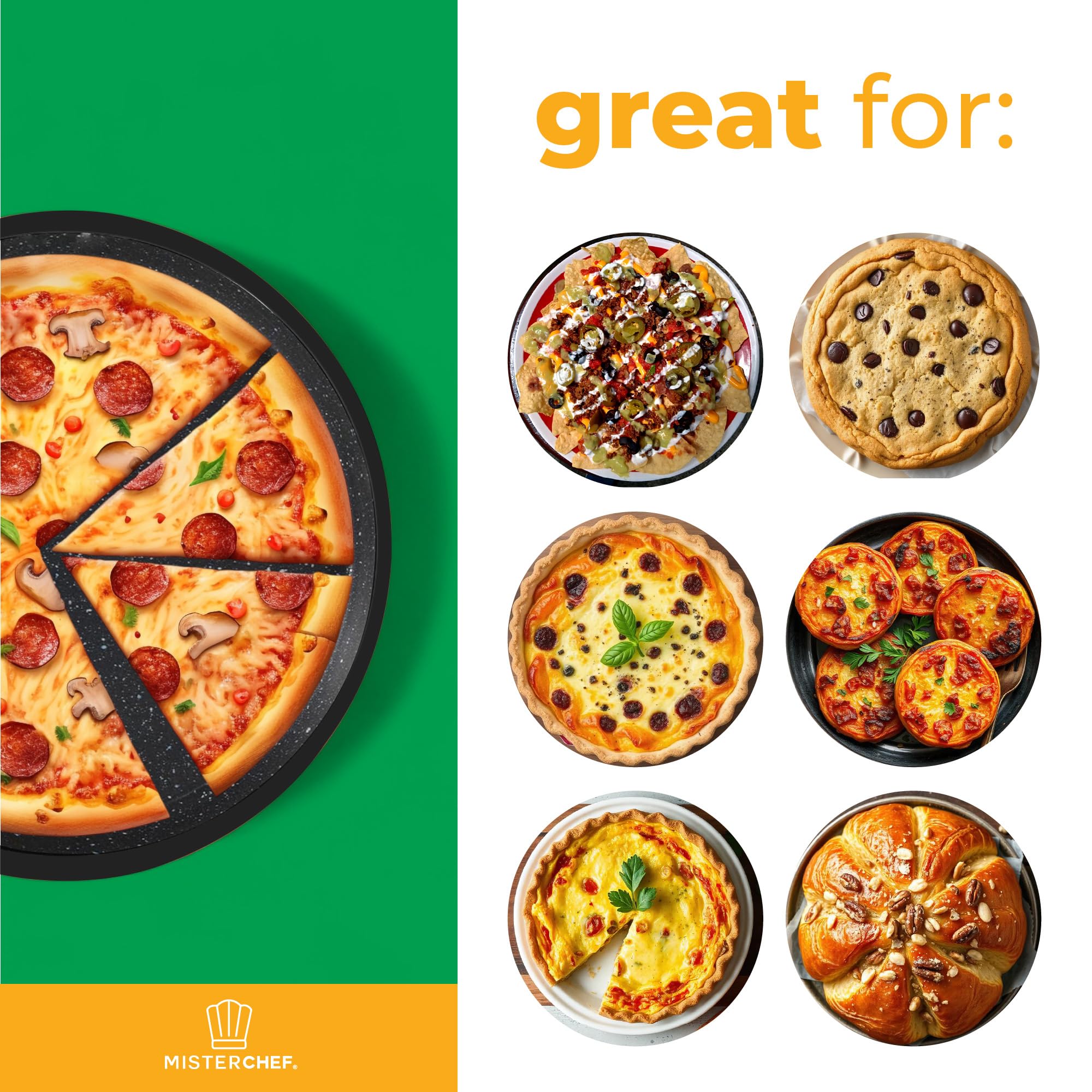 MisterChef 12 Inch Electric Pizza Maker – 1450W Nonstick Ceramic Plates