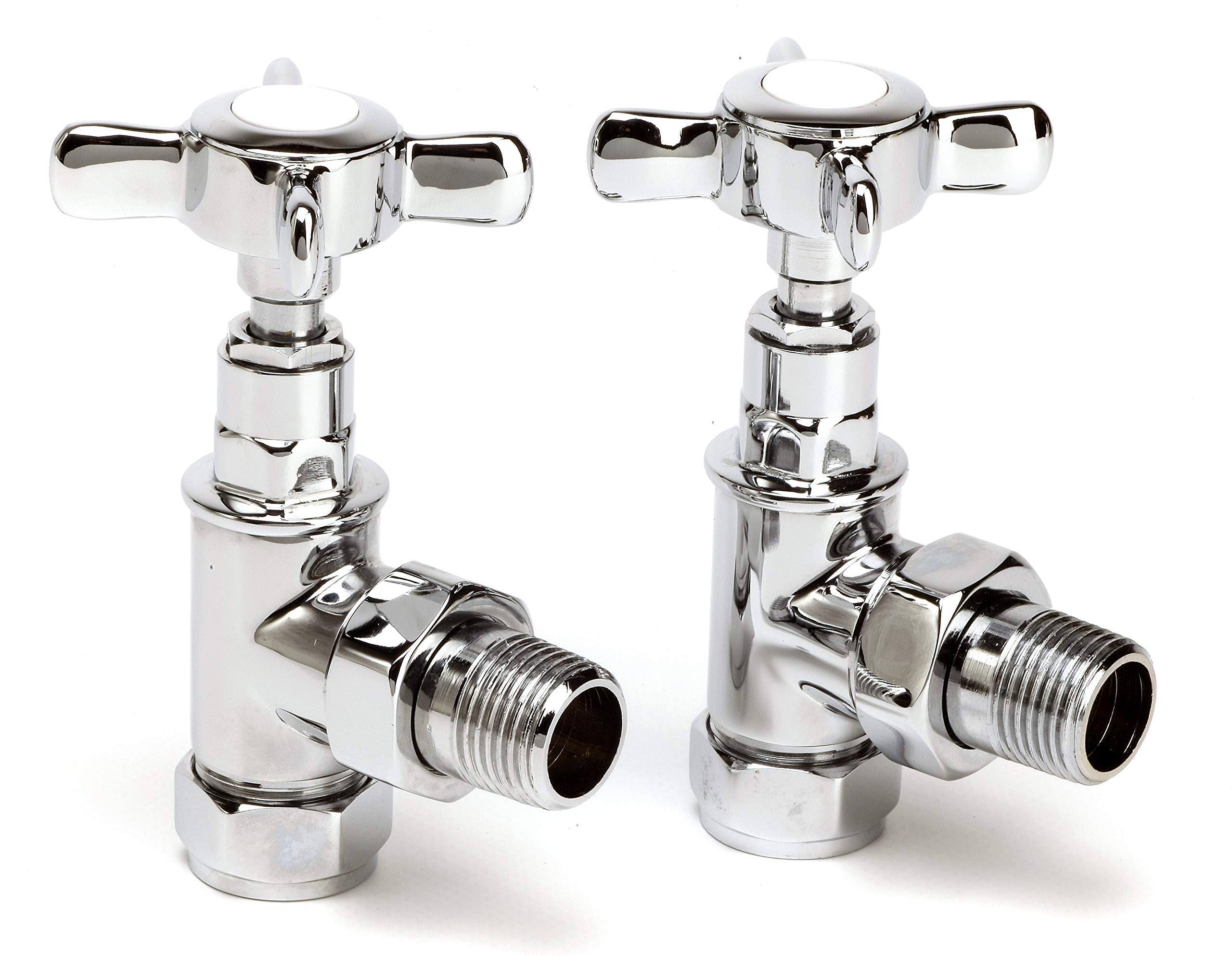 Genoa Traditional Chrome Angled Radiator & Towel Rail Valves