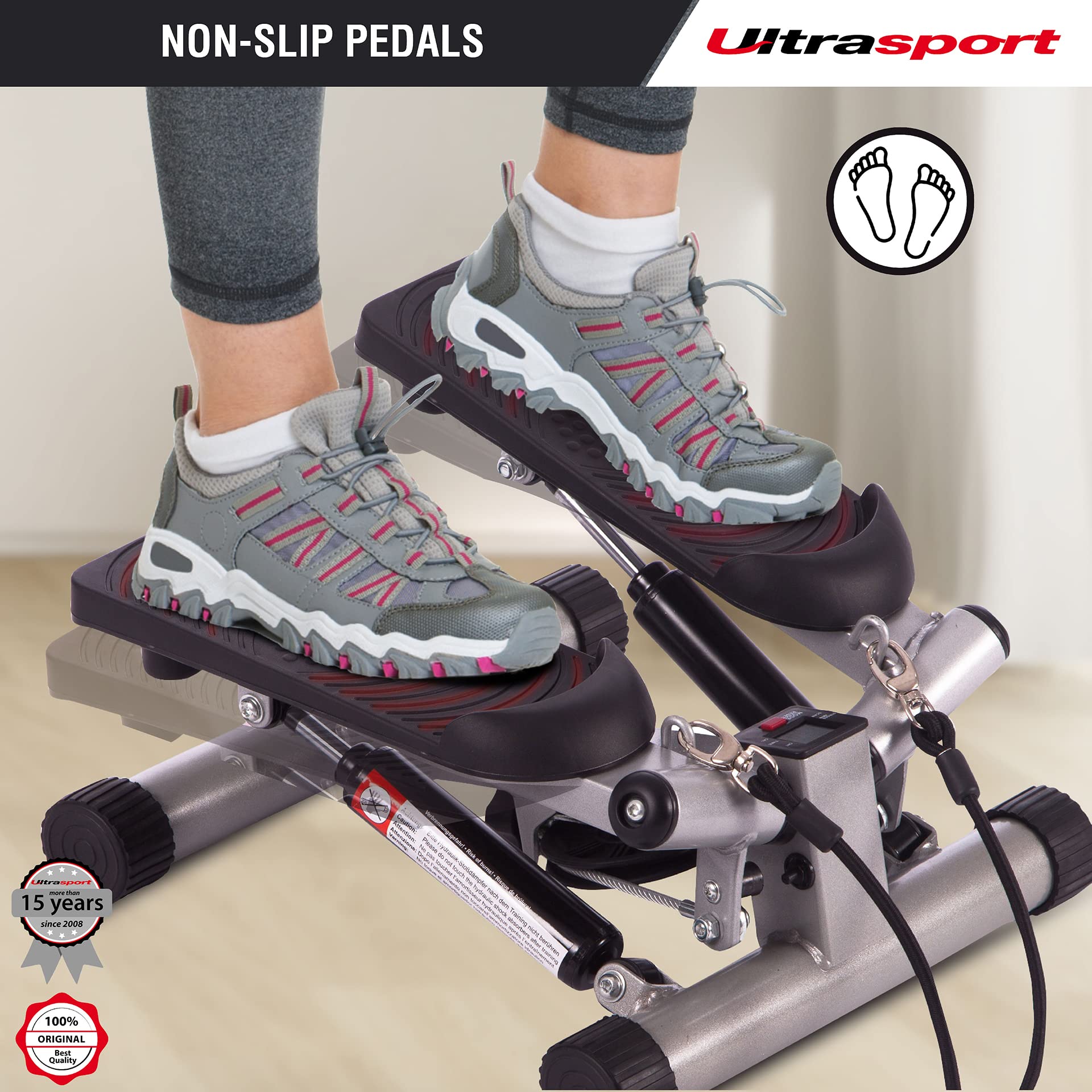 Ultrasport Swing Stepper – Hometrainer mit Trainingsbändern & Computer