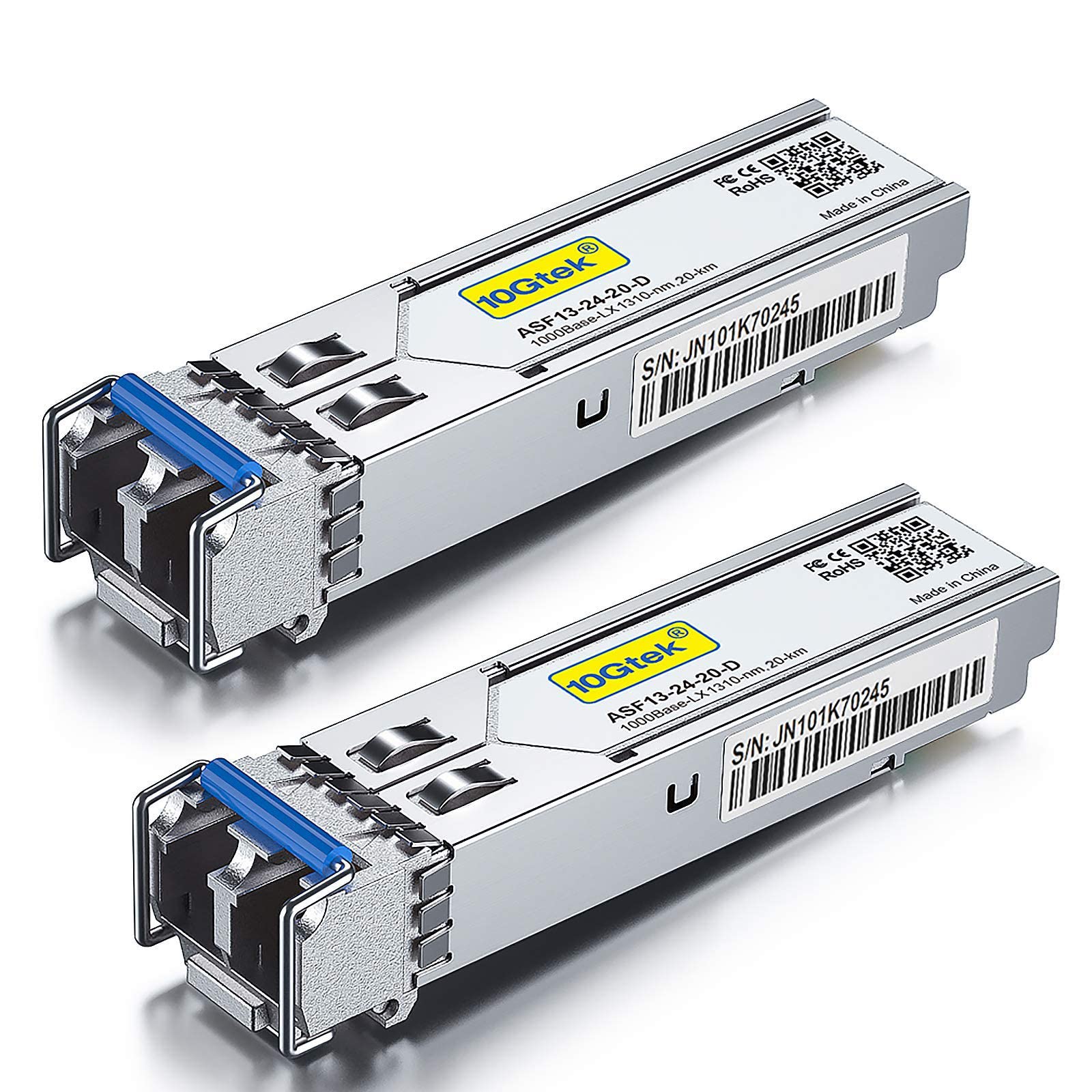 1G SFP LX LC Singlemode 10km Transceiver - 2 Pack