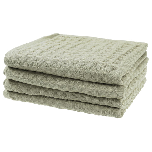 Jolof Store 100% Cotton Waffle Weave Hand Towels - Light Grey, 4 Pack