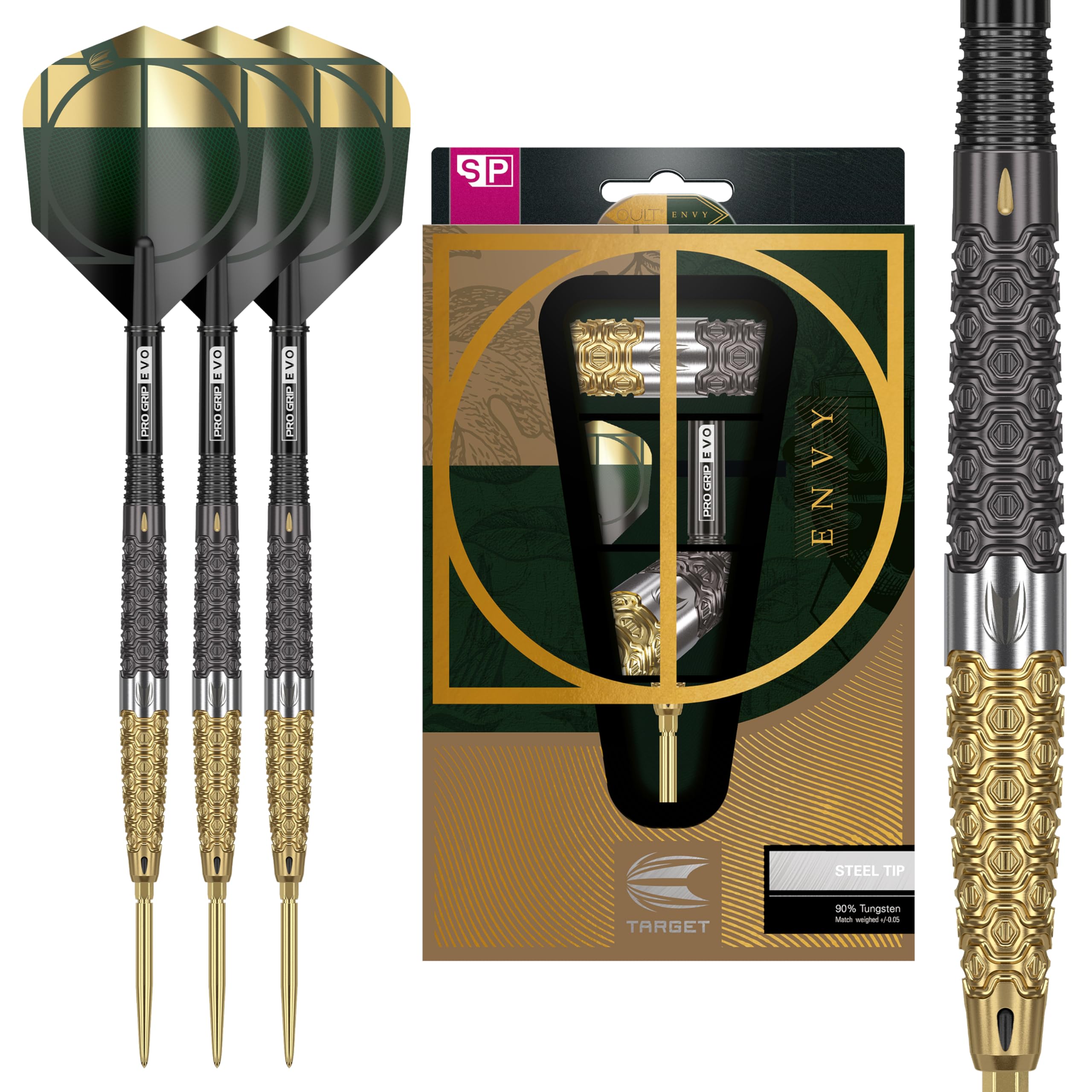 Target Darts Cult Envy 01 | 90% Tungsten 21g Swiss Point Steel Tip Set