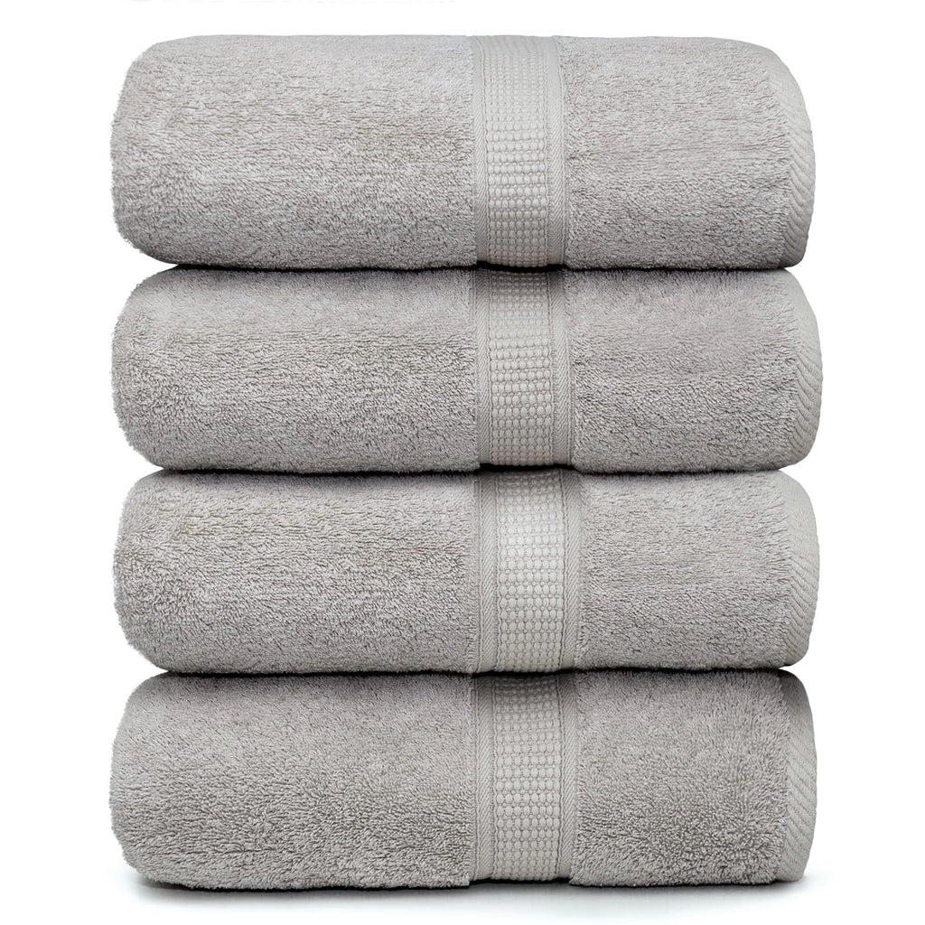 Ariv Premium Bamboo Cotton Bath Towels - Natural, Ultra Absorbent and Eco-Friendly 30" X 52" Platinum