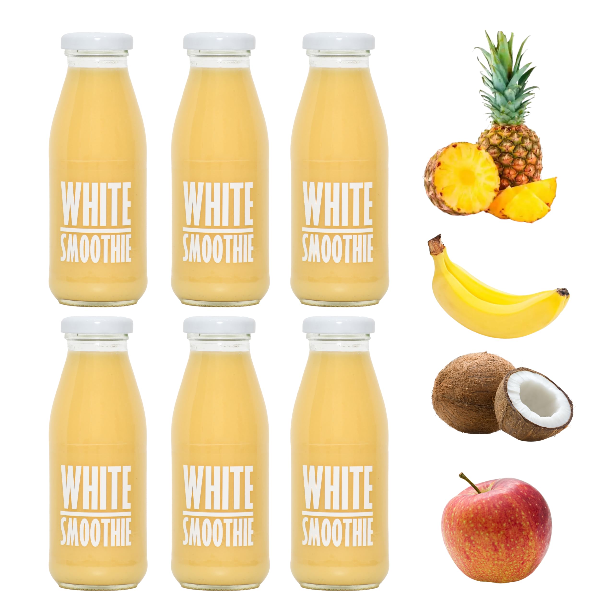 PRESSUICE White Fruit Smoothie - Apple & Coconut Milk - 6 Pack (240ml)