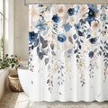 Dazzlewall Floral Shower Curtain | Blue & Pink Waterproof Polyester, 180x180cm