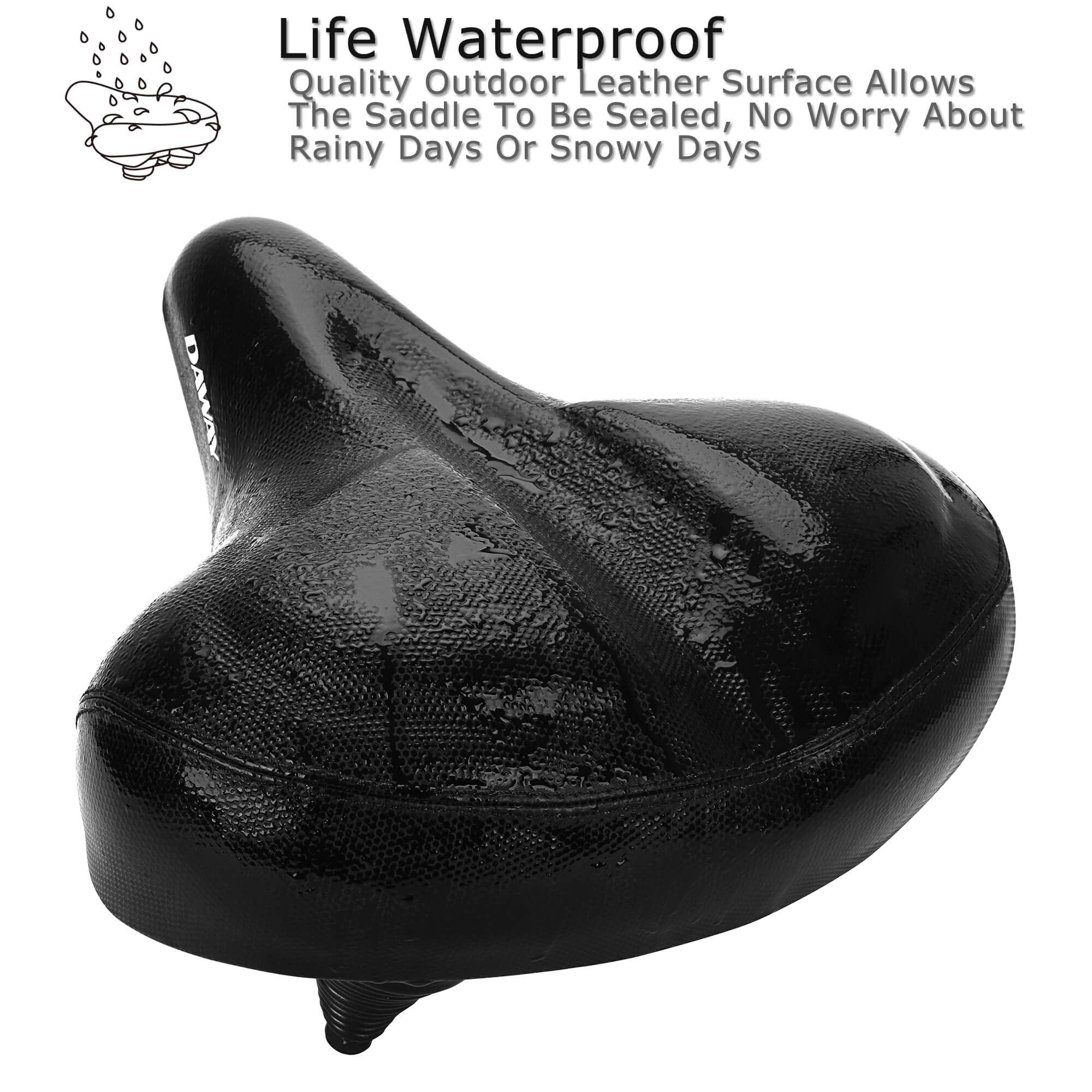 DAWAY C40 Oversized Bike Seat - Memory Foam Wide Bicycle Saddle