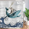 ASDCXZ Funny Cat & Whale Shower Curtain | Waterproof Polyester 180x180cm
