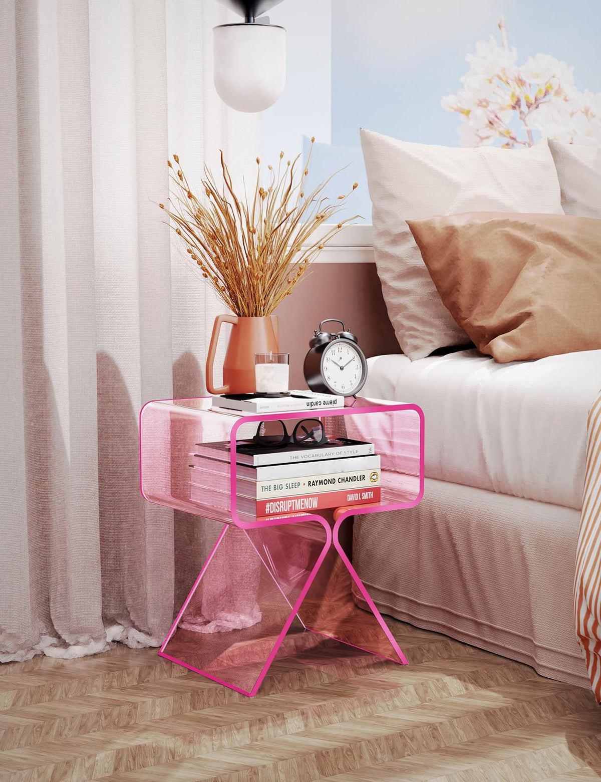 solaround Acrylic Side Table, No Assembly, 39 x 30 x 45 cm, Pink - image 2