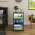 Welfuturer Van Gogh 3-Drawer Fabric Dresser – Small Boho Nightstand
