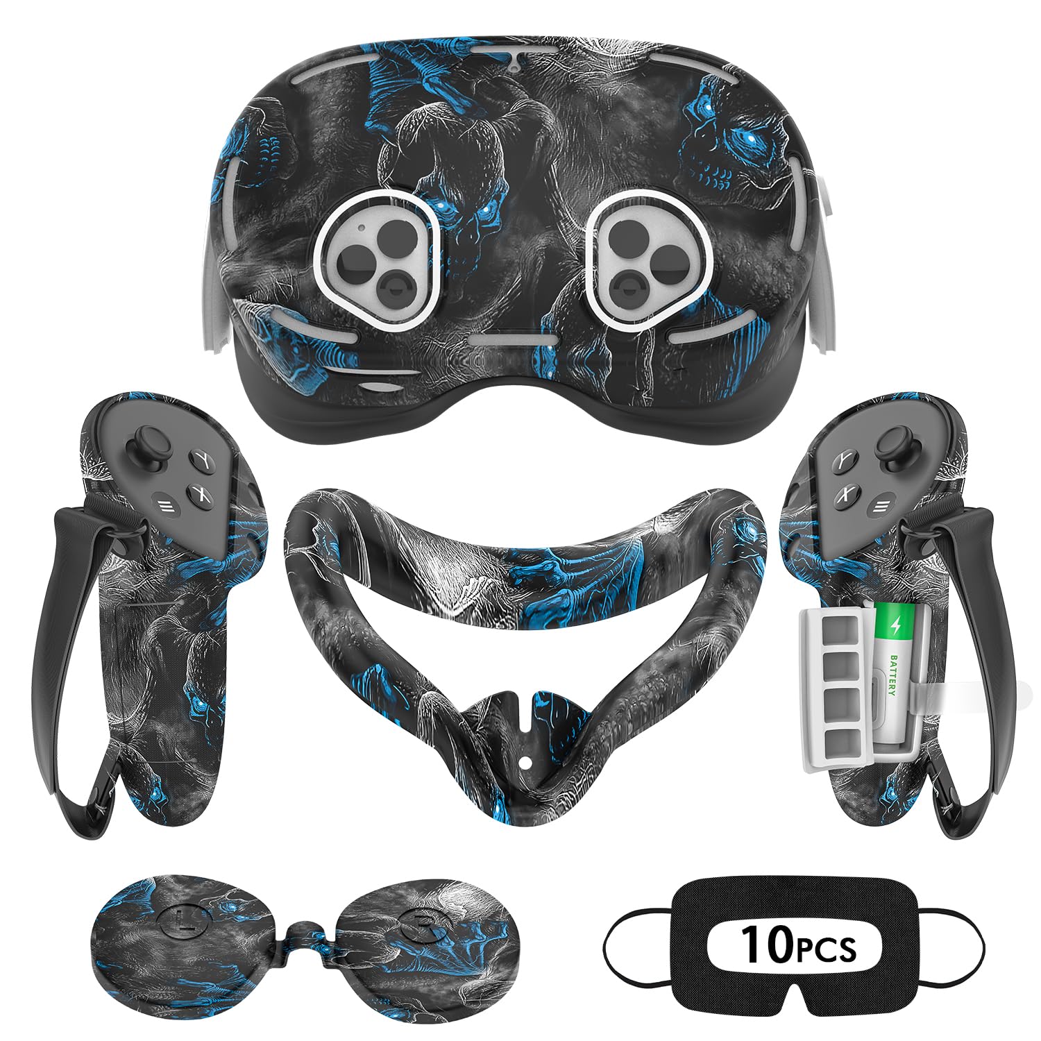 Tyasoleil VR Silicone Case Set for Meta Quest 3S - 5-in-1 Accessory Kit