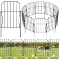 WELDUN Metal Garden Fence – 10 Pack Decorative Animal Barrier Dog Fencing