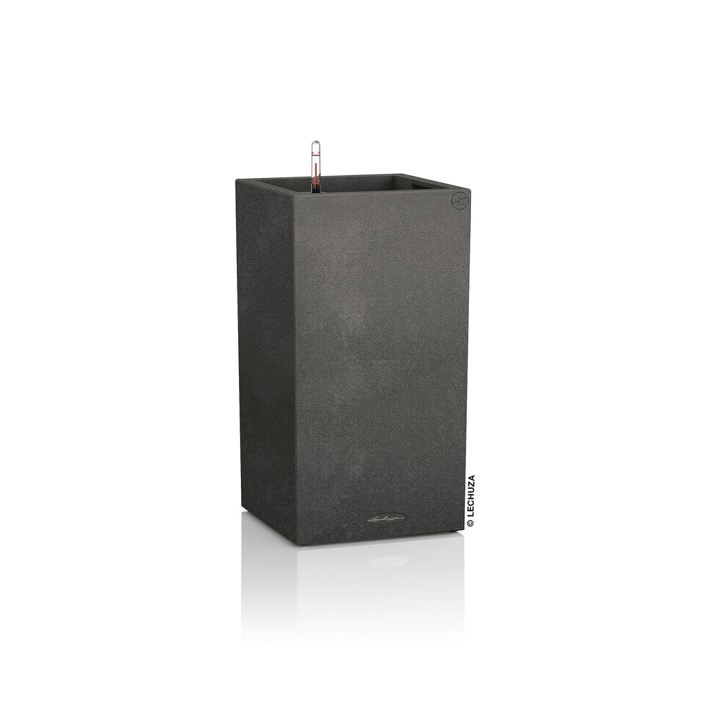Lechuza CANTO Stone 30 High Self-Watering LED Planter | Graphite Black