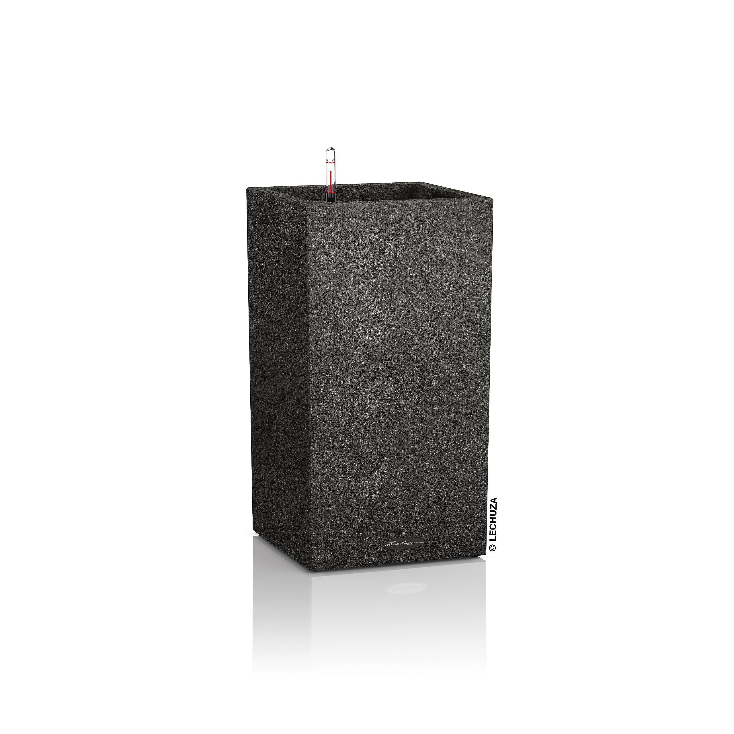 Lechuza CANTO Stone 30 High Self-Watering LED Planter | Graphite Black