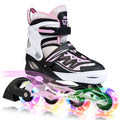 2pm Sports Light up Inline Skates - Adjustable Kids Roller Skates, Pink