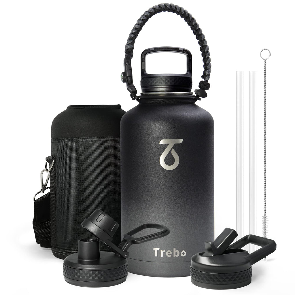 Trebo 2L Insulated Stainless Steel Water Bottle with Paracord Handle