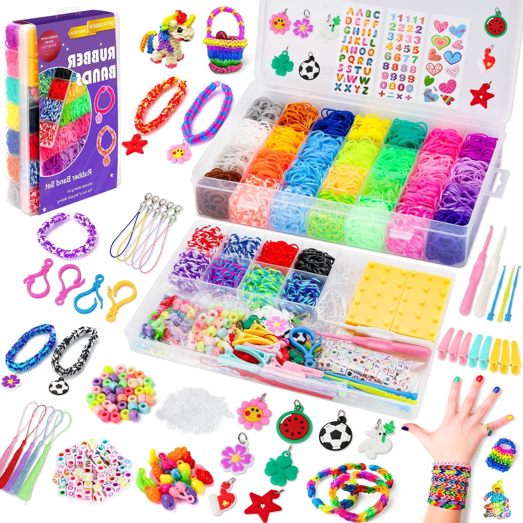 UUEMB 10000+ Loom Bands Kit | DIY Bracelet Making Set with 36 Colors
