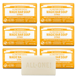 Dr. Bronner’s Pure-Castile Bar Soap – Citrus Lemon, 5 oz (6 Pack)