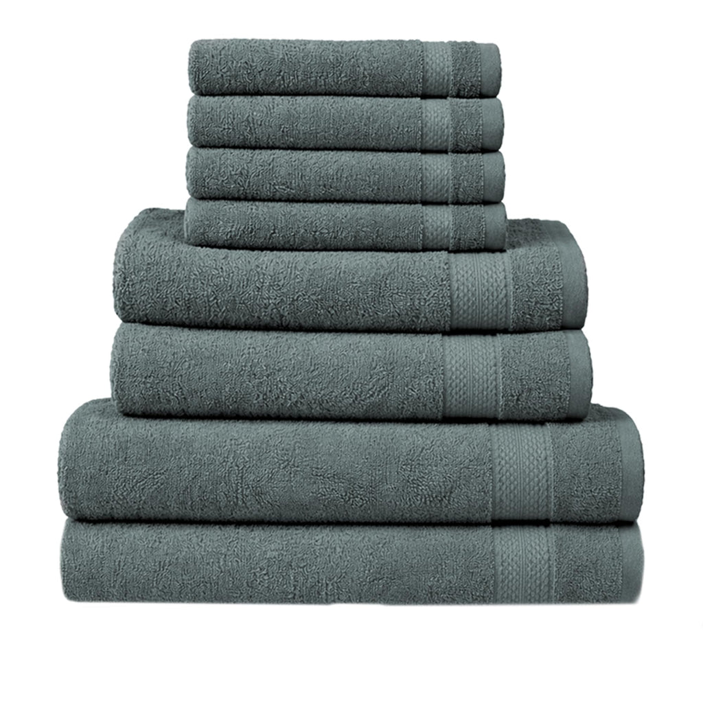RAYMSTER 8 Piece Egyptian Cotton Towel Set - 2 Bath, 4 Face, & 2 Hand Towels Set for Daily Use - Soft, Highly Absorbent, Quick Dry, and Lightweight - image 1