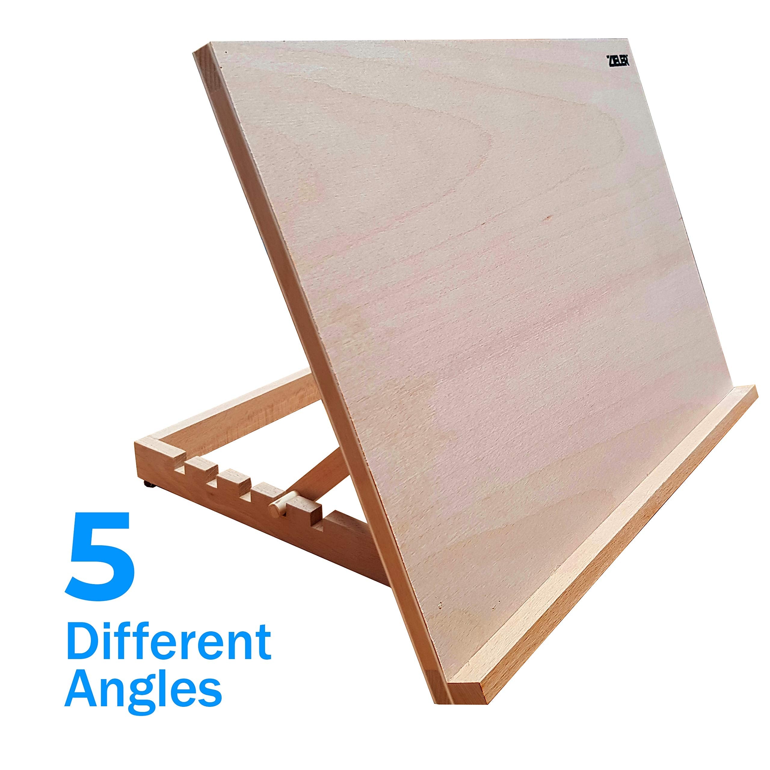 Zieler A2 Adjustable Beech Wood Table Top Art Easel & Drawing Board