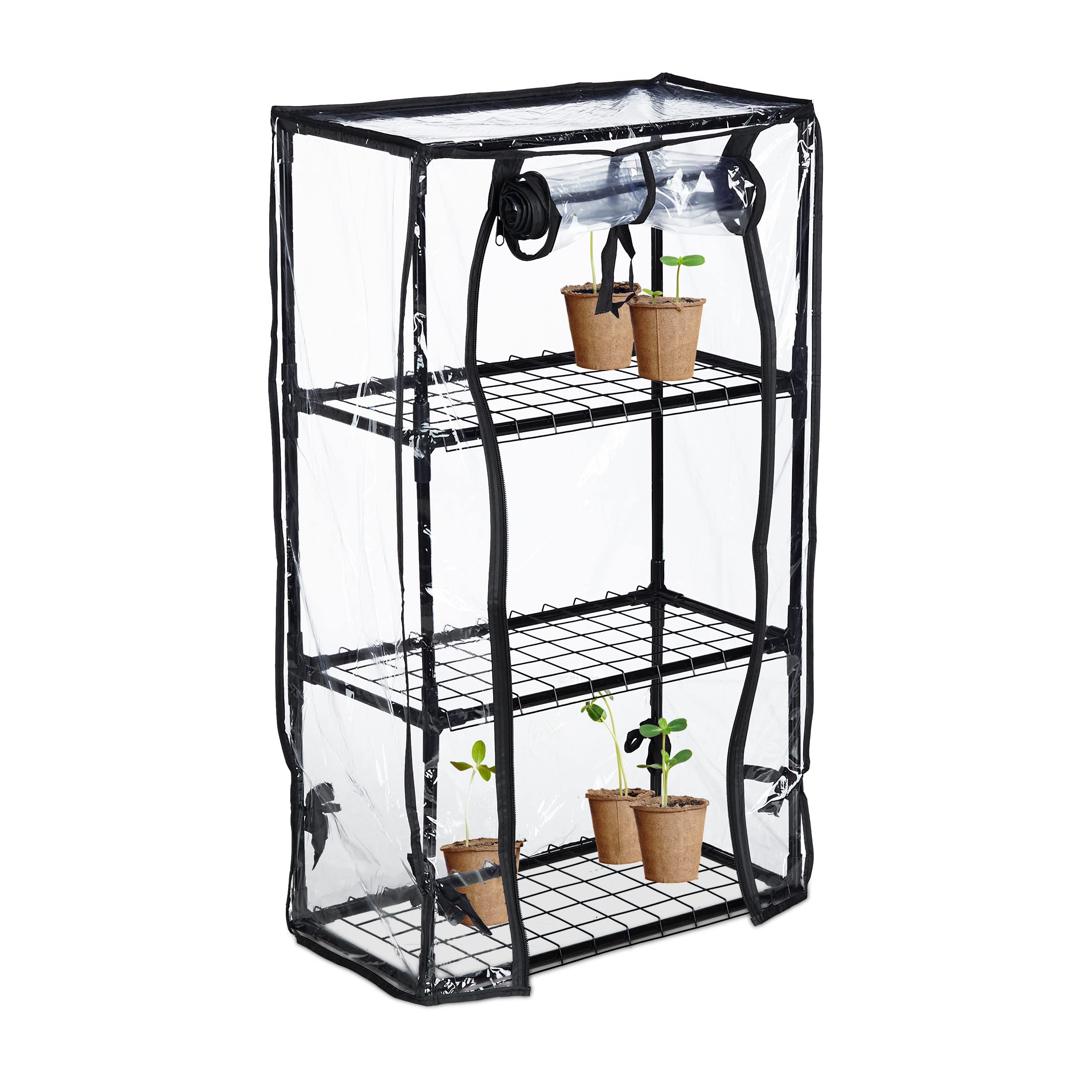 Relaxdays 3-Tier Balcony Greenhouse – PVC Film & Steel Propagator