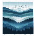 Abakuhaus Mountain Trees Shower Curtain | Waterproof Fabric Decor, 175x200cm