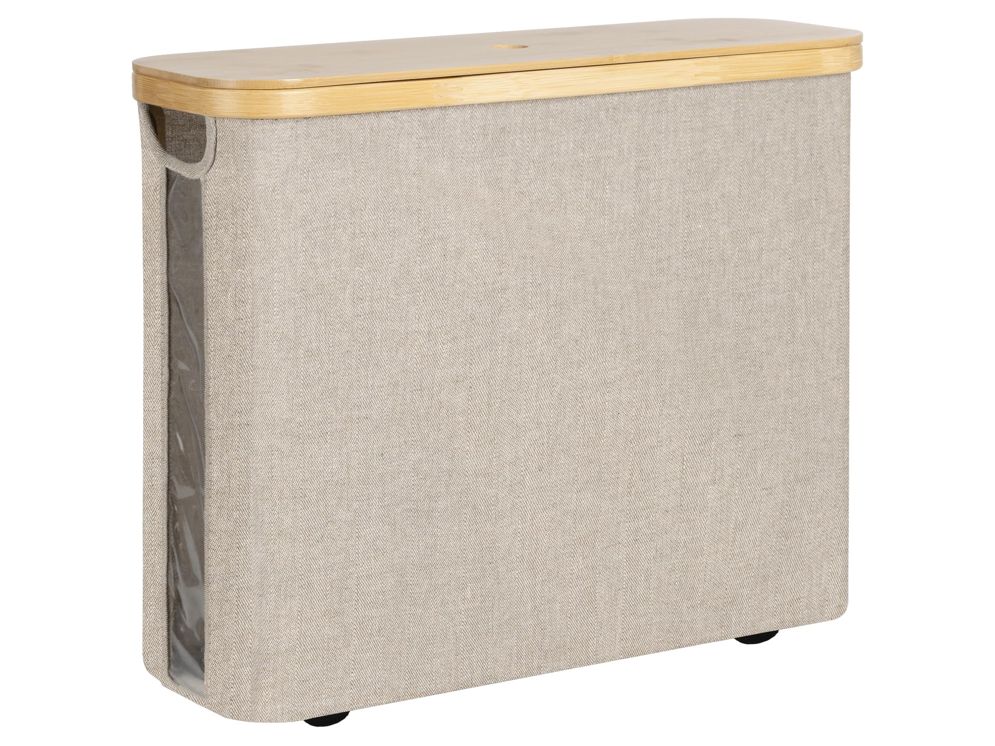 StorageWorks Toilet Roll Organiser - Bamboo Lid Storage Box for 12 Rolls
