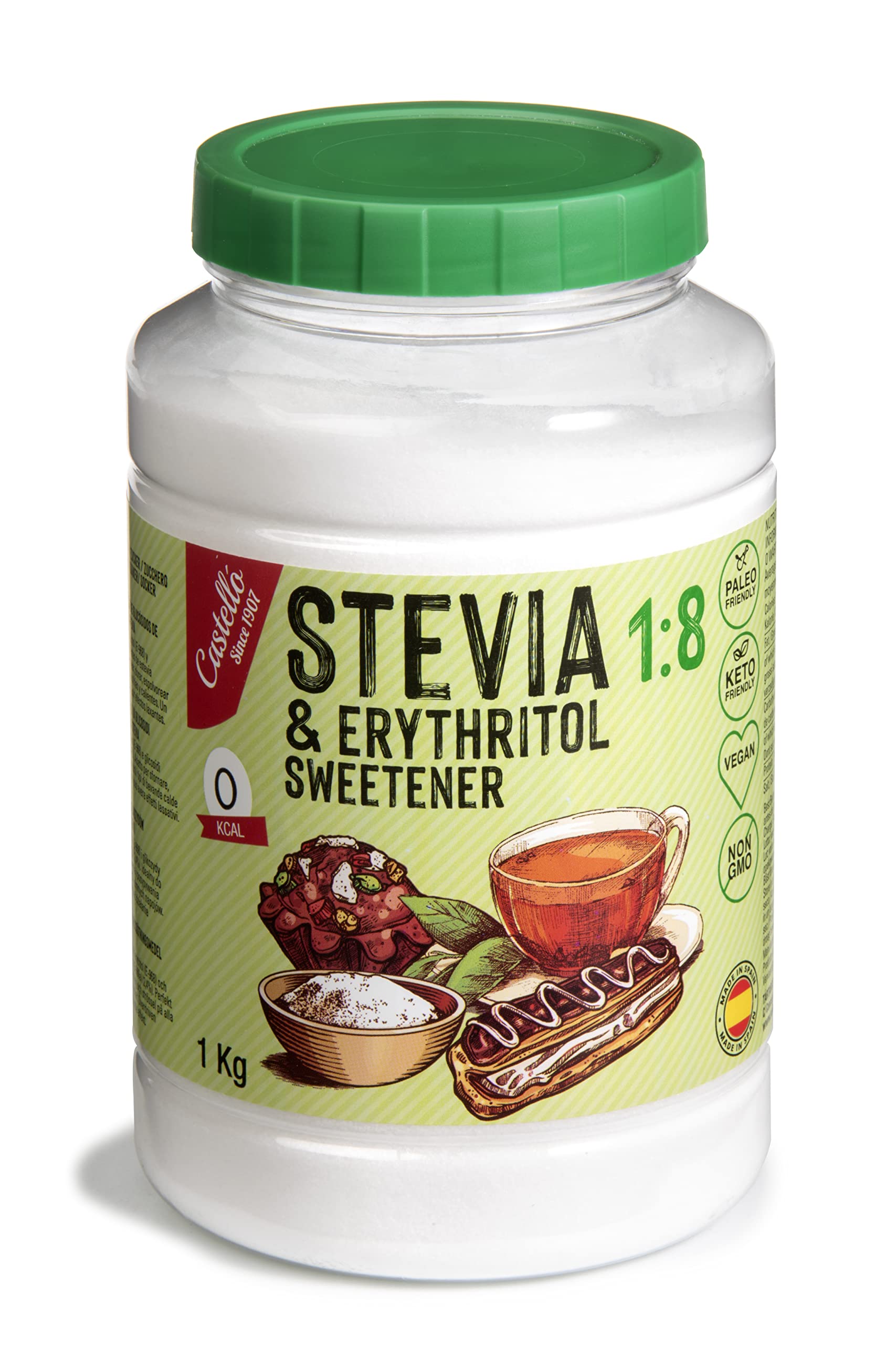 Castello Stevia + Erythritol 1:8 Sweetener | 100% Natural Sugar Substitute