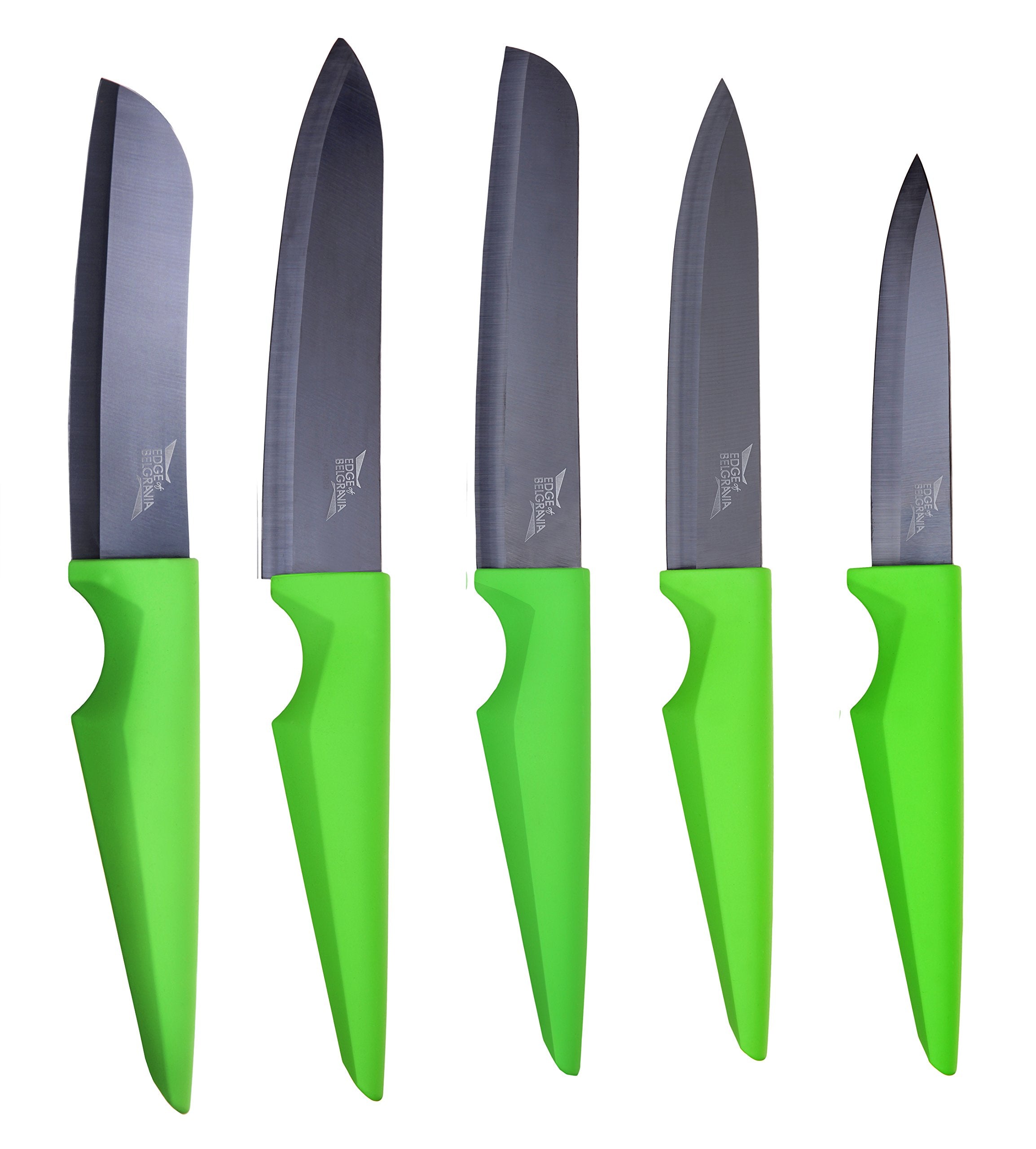Edge of Belgravia Lime Ceramic Knife Set - 5 Piece Professional Cutlery