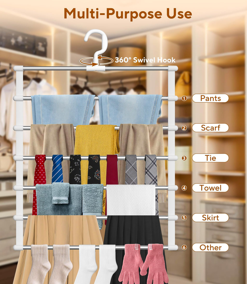 Pluvinctus 3 Pcs Trouser Hangers Space Saving, Wardrobe Storage Organiser ﻿ - image 4