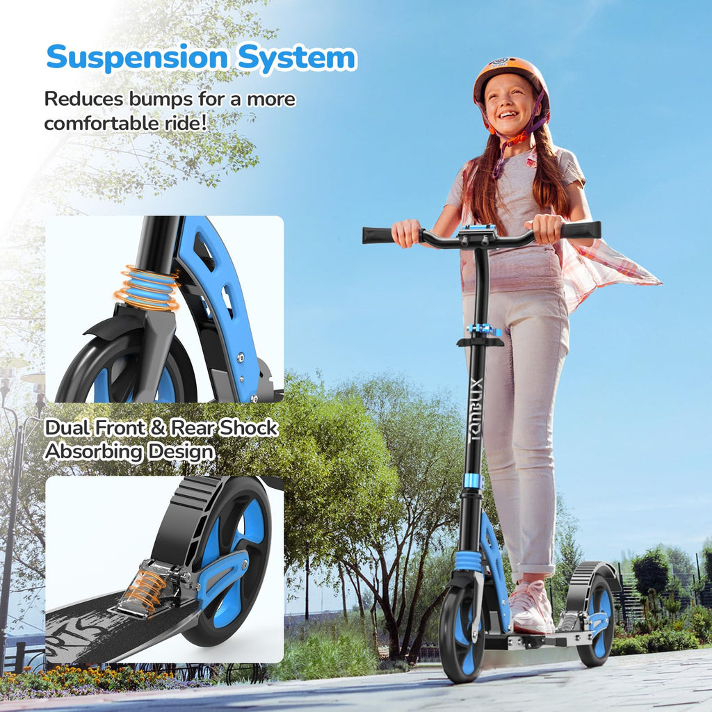 TONBUX Kids Kick Scooter | Foldable with 200mm Big Wheels & Suspension