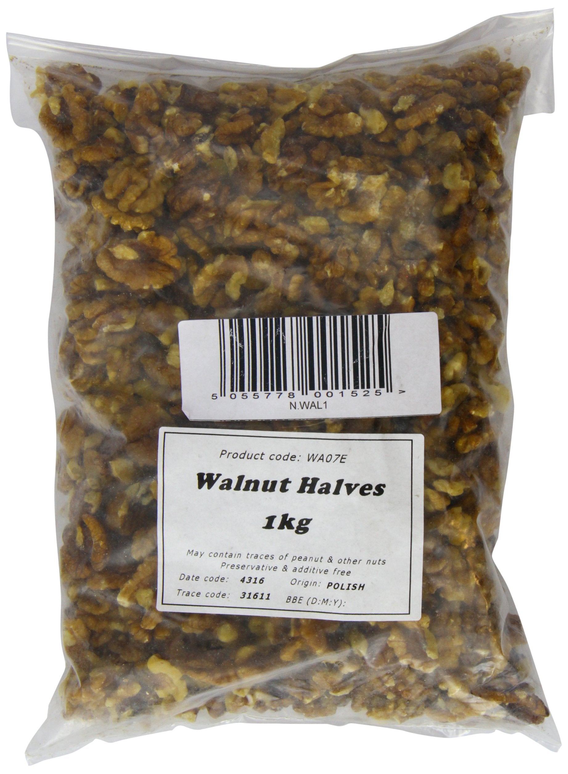 Jolof Store Raw Walnuts Light Amber Halves – 1kg Bulk Baking Nuts