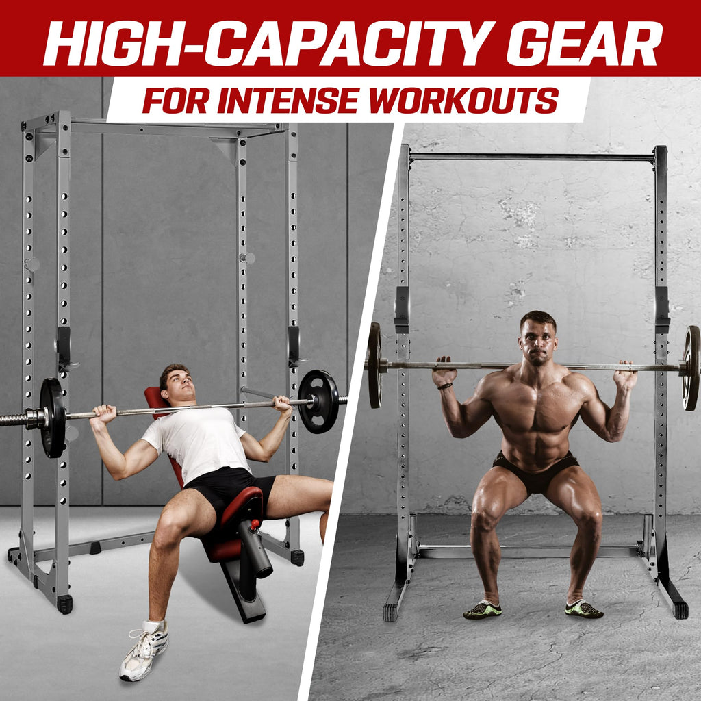 Yes4All 3x3 Power Rack J-Hooks | 1000lb Capacity Steel Barbell Holders