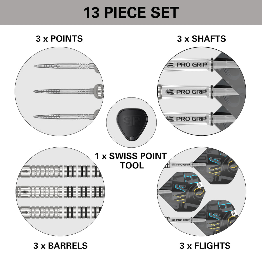 Target Darts Chris Dobey G1 22g 90% Tungsten Swiss Point Steel Tip Set