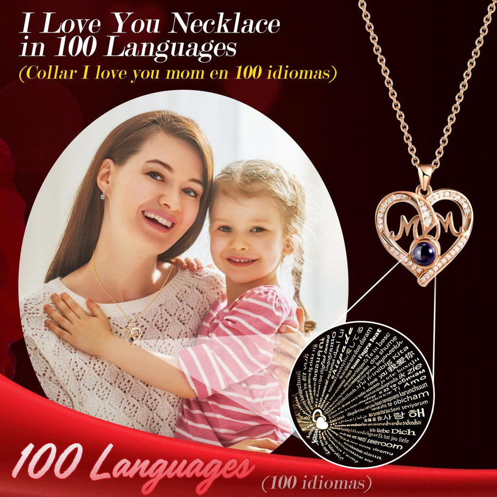 ADDWel Preserved Real Roses with I Love You Mum Necklace Gift Set