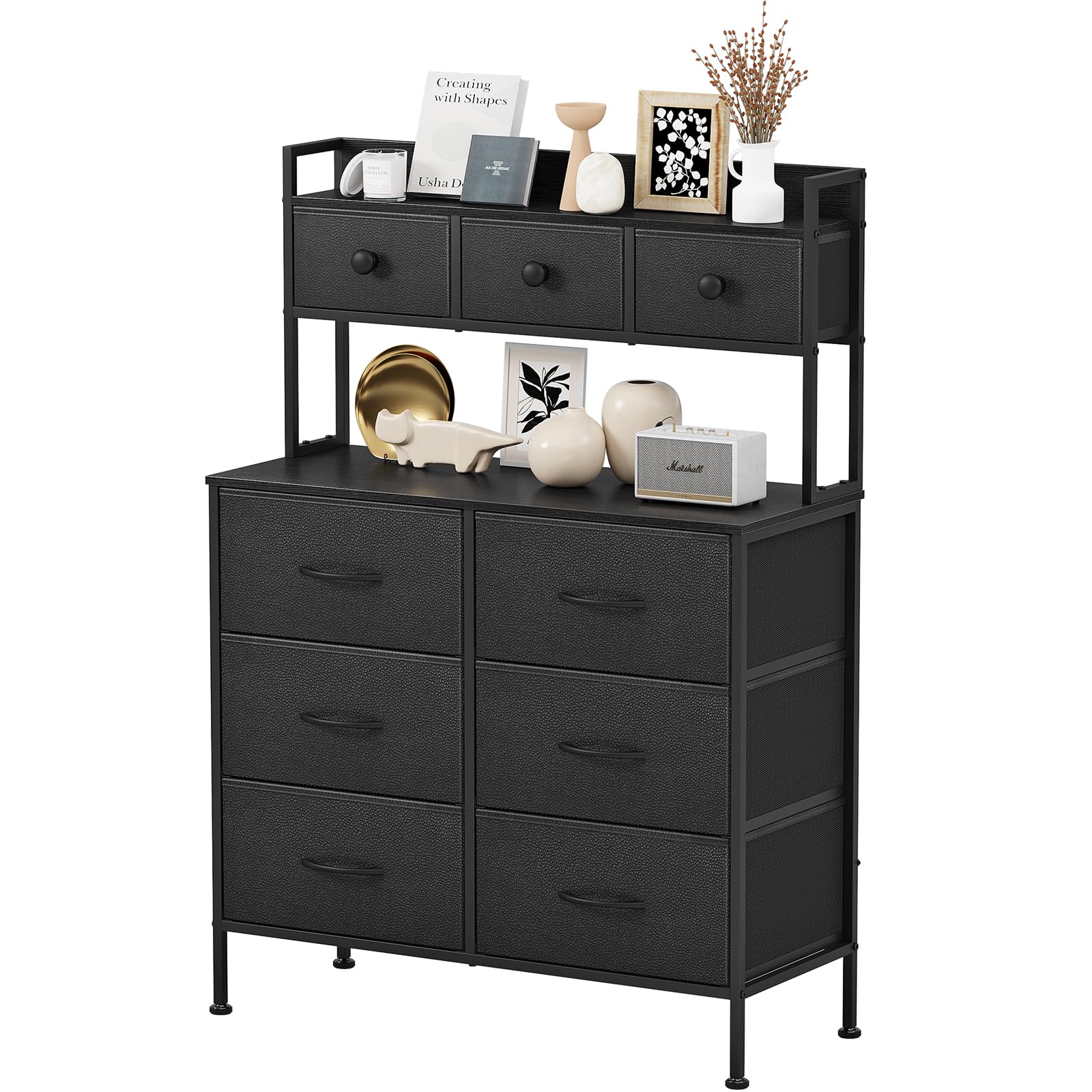 Mintnook 9-Drawer Dresser | Fabric Storage Chest with Wood Top