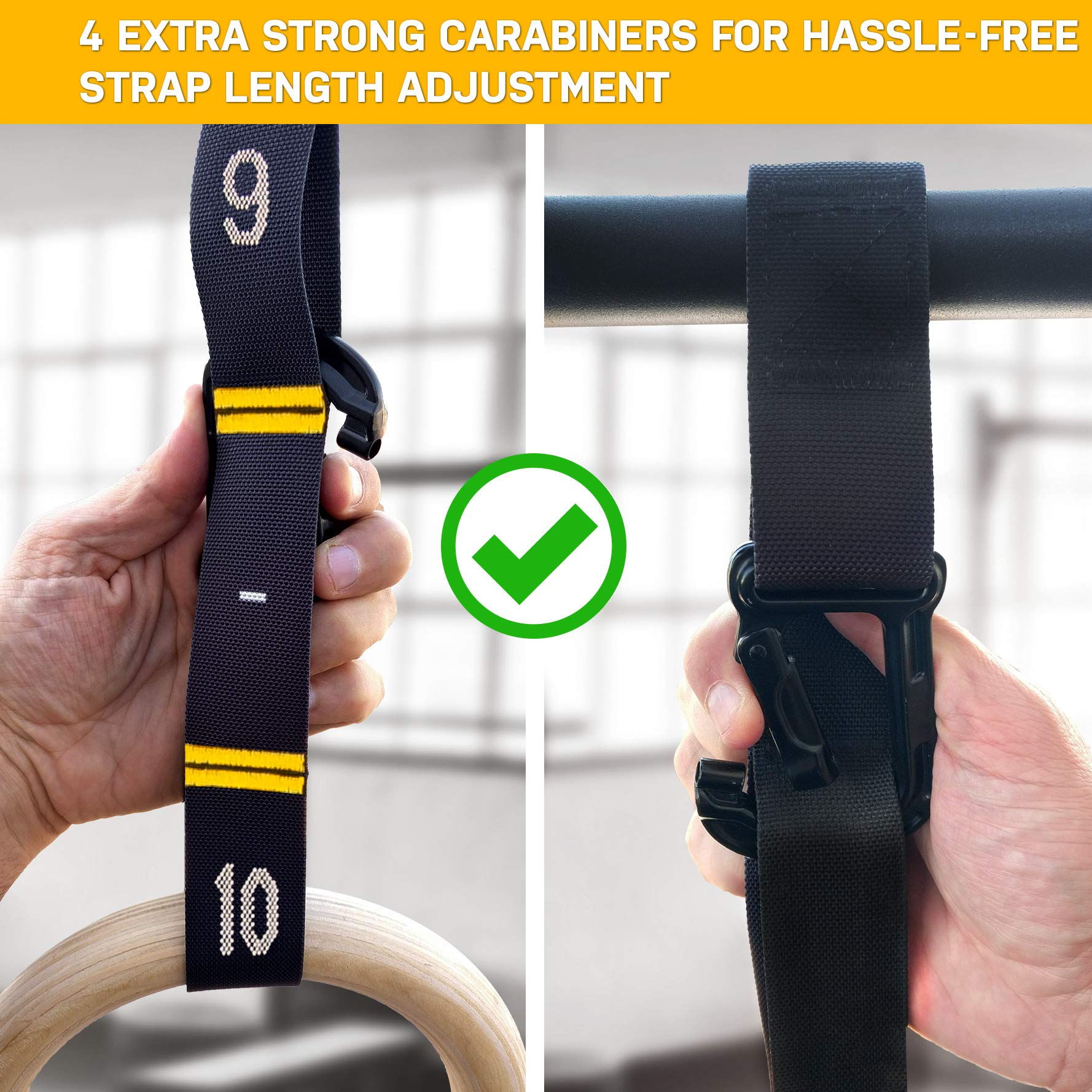 Double Circle Wood Gymnastic Rings | 1.25" Rings with Numbered Straps