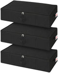 Jolof Store Underbed Storage Box with Lids | 3-Pack Foldable Fabric Bins