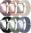Maledan 6 Pack Braided Solo Loop Apple Watch Bands - Adjustable Nylon Straps