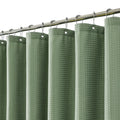 Meioro Sage Green Waffle Shower Curtain – Heavyweight Fabric with Hooks