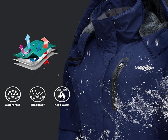 Wantdo Women's Waterproof Ski Jacket | Insulated Winter Snowboard Coat