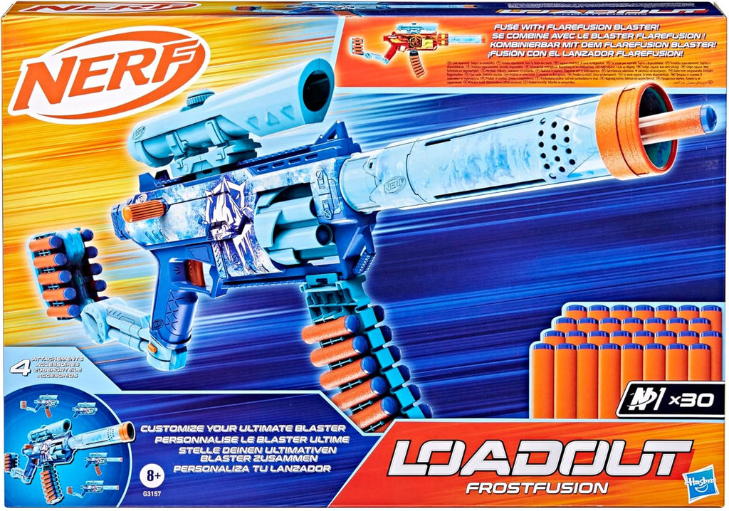 Nerf Loadout FrostFusion Blaster with 30 N1 Darts and 4 Attachments