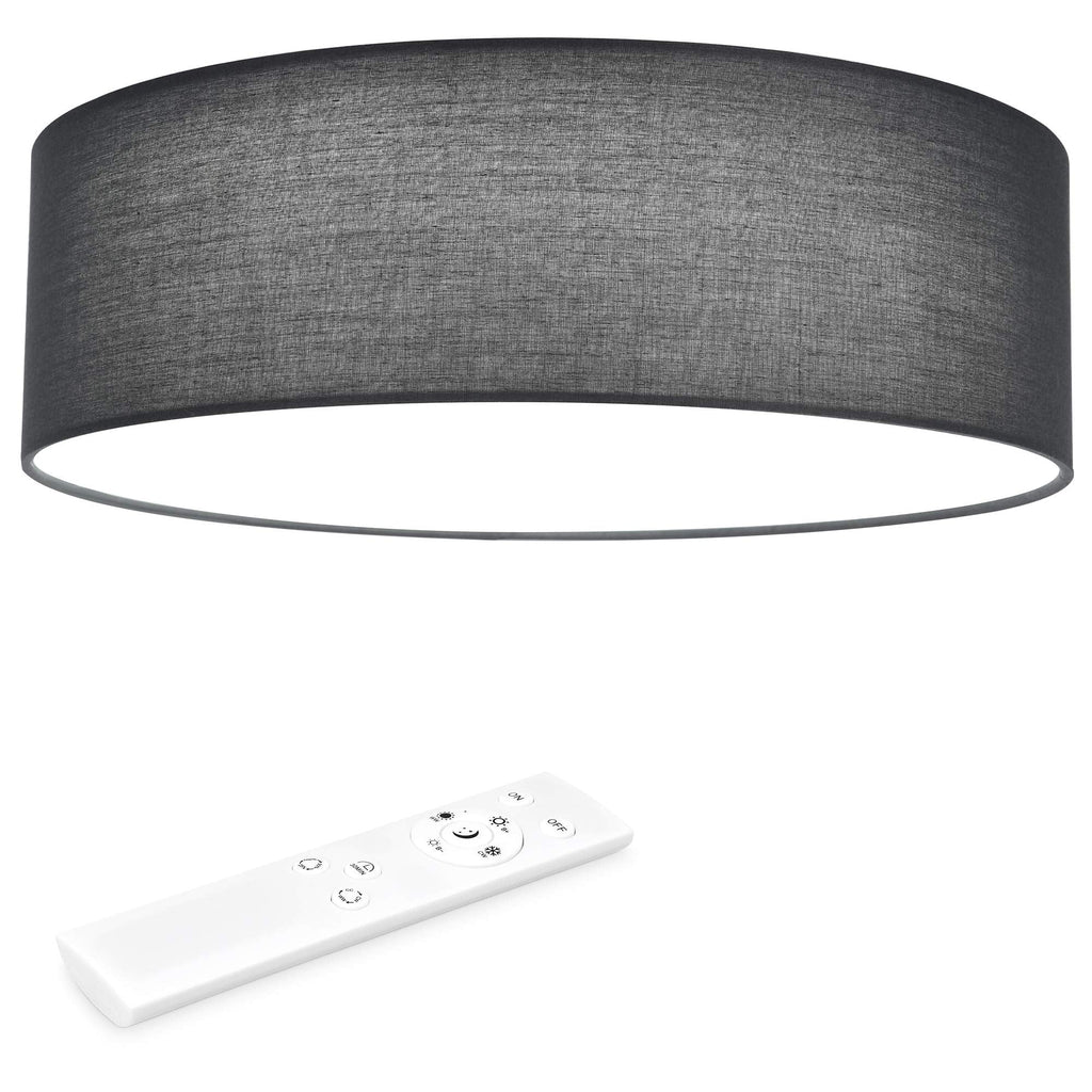 Navaris 22W LED Ceiling Light – Dimmable Flush Mount Lamp, Dark Grey