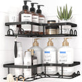 Kitsure Corner Shower Caddy, Rustproof Adhesive Shelf, Large, Black - image 1
