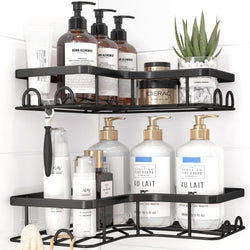Kitsure Corner Shower Caddy, Rustproof Adhesive Shelf, Large, Black - image 1